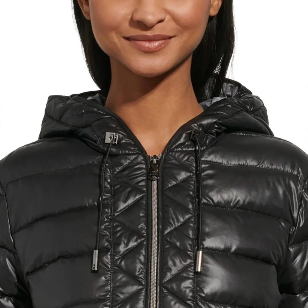 ❤️Kenneth Cole Women's Quilted Black Puffer Coat Size XS - Picture 6 of 11